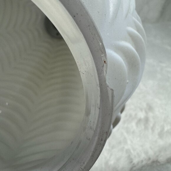 Vintage Mid Century Frosted Draped Glass Lamp Shade Hanging Swag Globe MCM - Picture 6 of 11